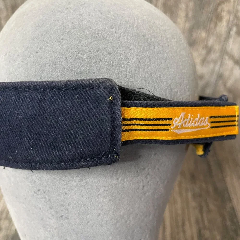 Adidas Retro Blue Yellow Adjustable Strap Visor Blue Yellow Unisex